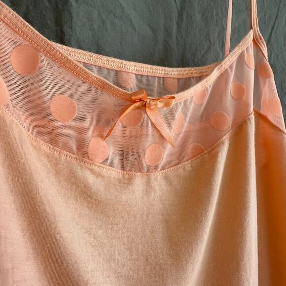 GapBody Peach Cami Mesh Polka Dot Trim Modal Lounge Top Soft Girl Women's Large - Picture 3 of 7